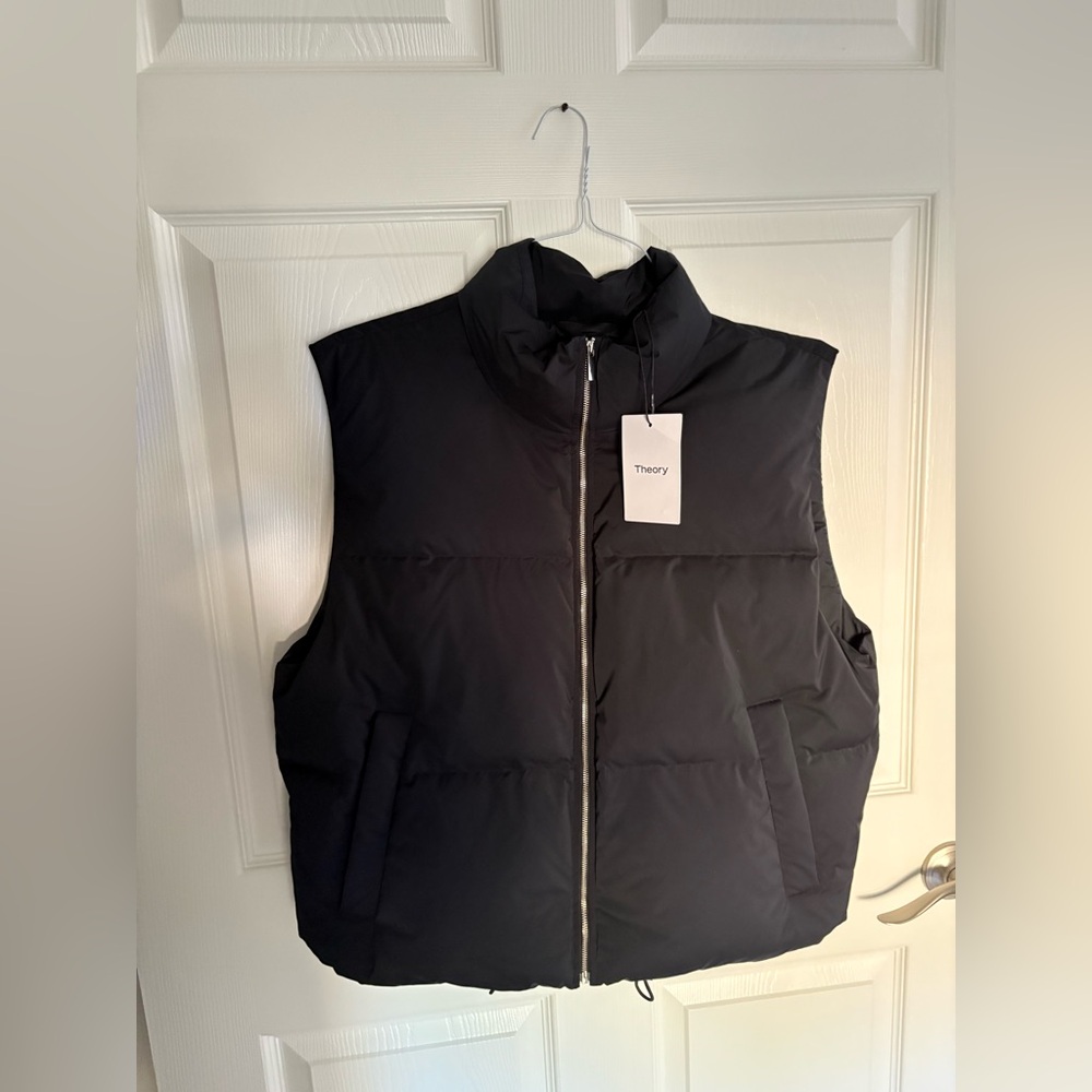 theory Women's Crop Puffer Vest xl nwt